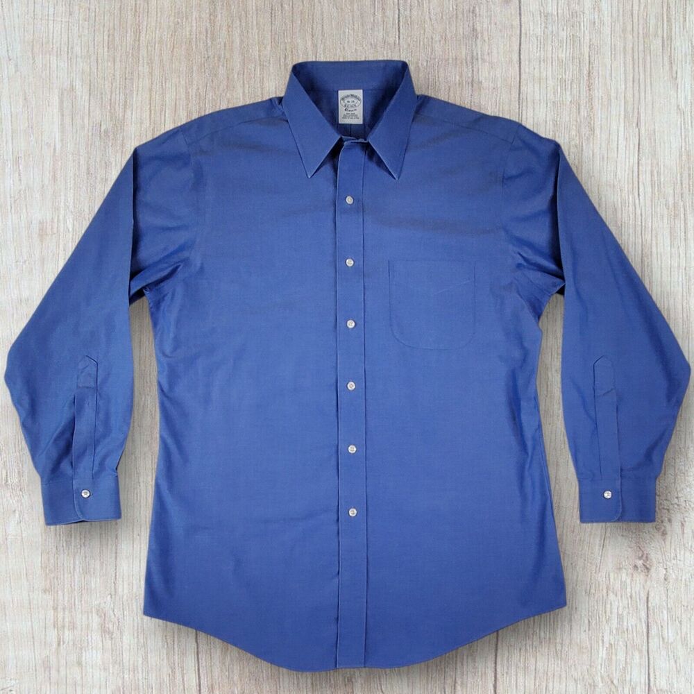 Brooks Brothers 1818 Classic Men´s Dress Shirt Size 16-33 Non-Iron Blue